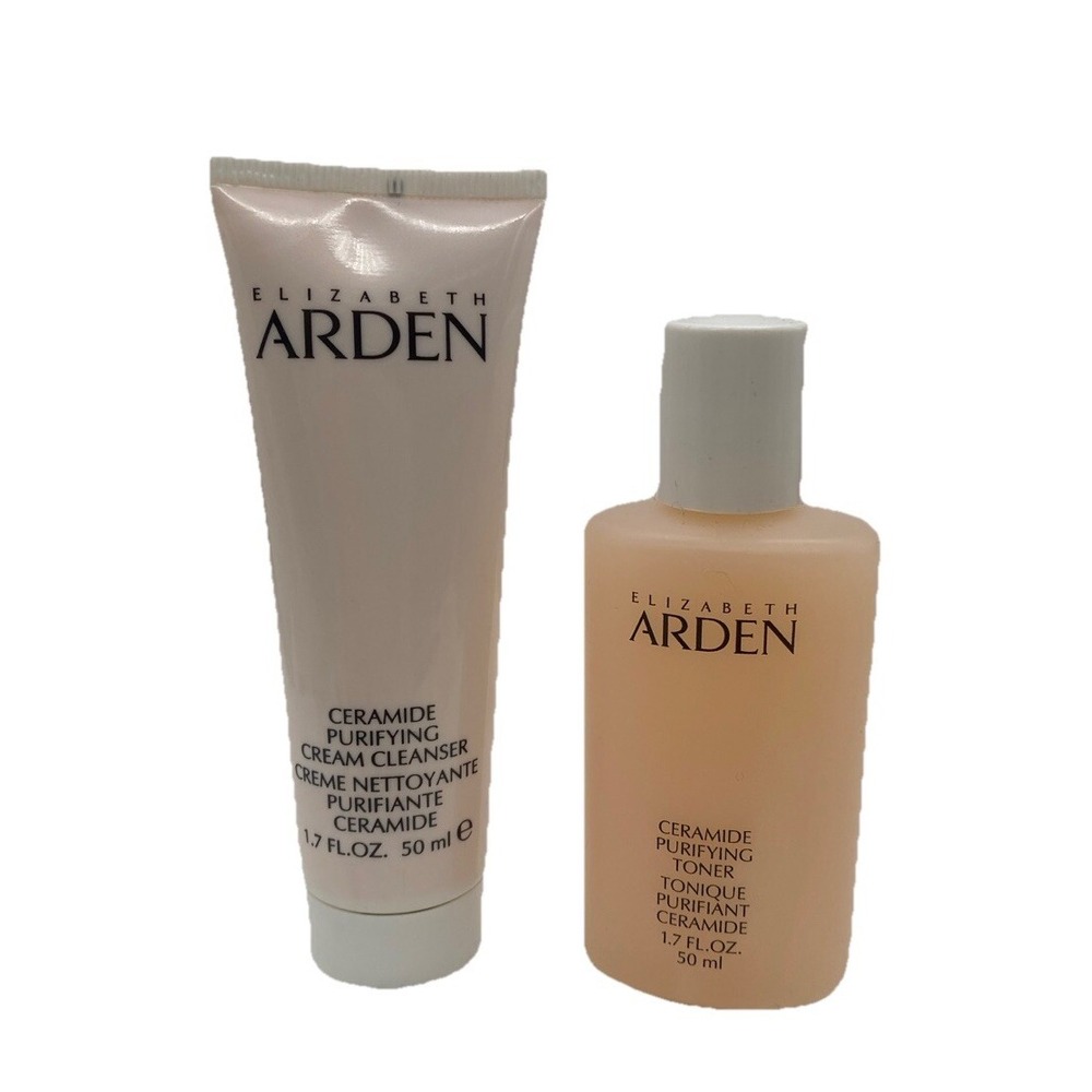 Lot Set of Elizabeth Arden Ceramide Purifying Toner & Cream Cleanser Travel Size